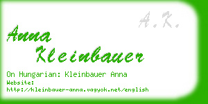 anna kleinbauer business card